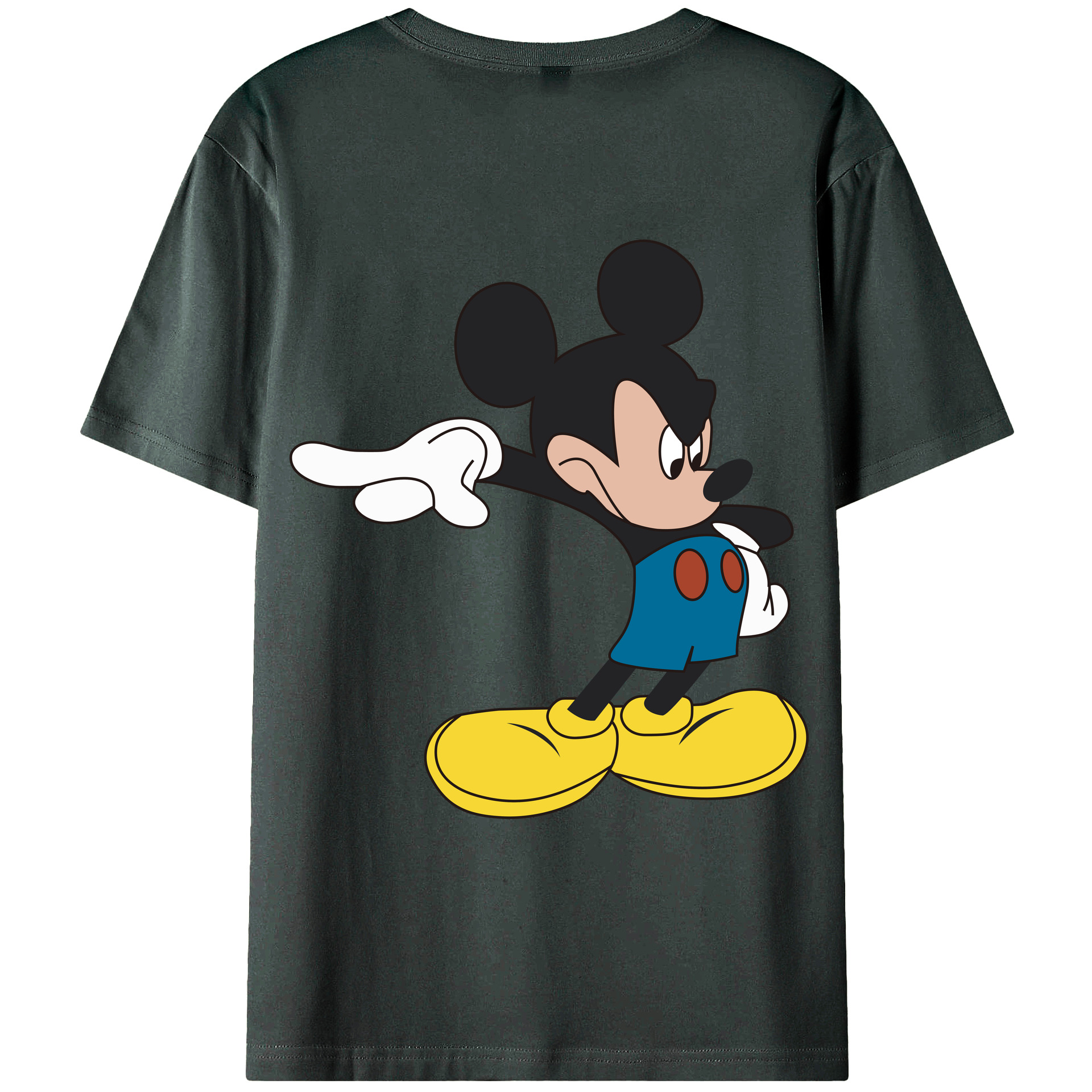 ミッキーマウス Mickey Mouse 綿100％ メンズ半袖Tシャツ（バックプリント） 通気性